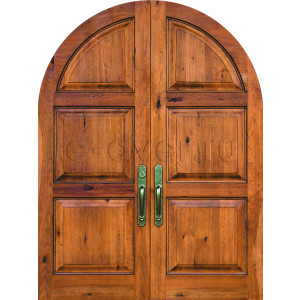 Большая двустворчатая арочная дверь отделка МДФ