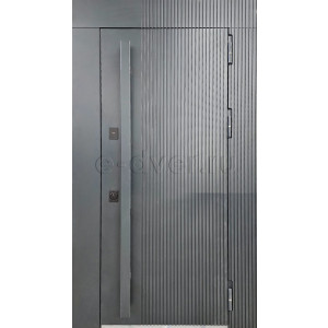 Входная дверь нестандартных размеров МДФ с рейками +терморазрыв
