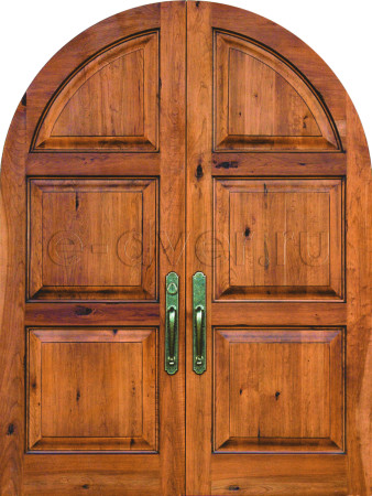 Большая двустворчатая арочная дверь отделка МДФ
